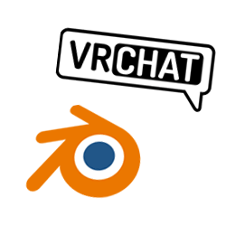 VRChat logo next to the Blender logo